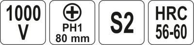 YATO izolovaný šroubovák 1000 V PH1X80 MM