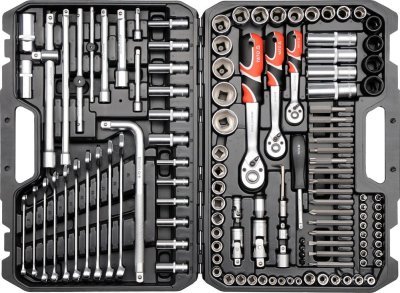 YATO gola sada 1/2", 3/8", 1/4" + příslušenství 128 ks