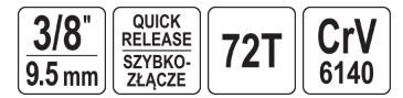 YATO Ráčna 3/8" vyhnutá