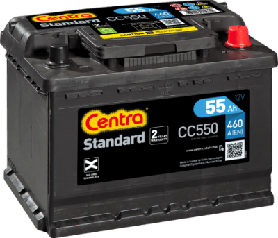 Autobaterie Centra Standard 55AH , 12V 460A , CC550