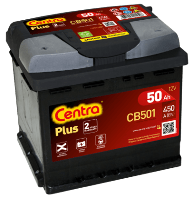 Autobaterie Centra Plus 50AH , 12V 450A ,CB501 , L+ PLUS POL VLEVO