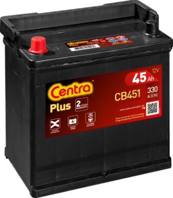Autobaterie Centra Plus 45AH , 12V 330A ,CB451 , L+ PLUS POL VLEVO