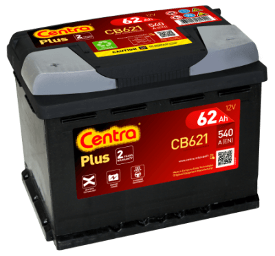 Autobaterie Centra Plus 62AH , 12V 540A ,CB621 , L+ PLUS POL VLEVO