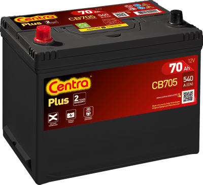 Autobaterie Centra Plus 70AH , 12V 540A ,CB705 , L+ PLUS POL VLEVO