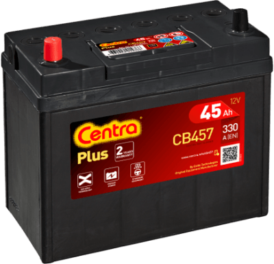 Autobaterie Centra Plus 45AH , 12V 330A ,CB457 , L+ PLUS POL VLEVO