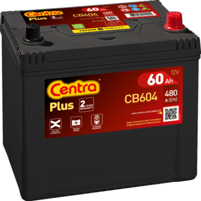 Autobaterie Centra Plus 60AH , 12V 480A ,CB604
