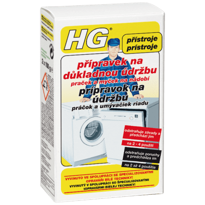 HG Přípravek na důkladnou údržbu praček a myček na nádobí 2x100 g