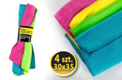 Mikrovláknová utěrka na auto 4ks sada 30cm x 30cm MOJE AUTO 97-028