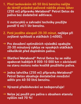 Metabond Petrol Detox - regenerátor benzínových motorů