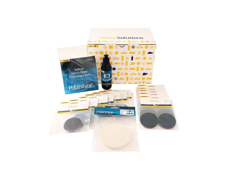 Kit polishare geamuri, faruri si parbrize 77mm Mirka