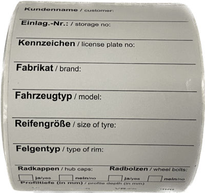 RADKENNZEICHNUNGSAUFKLEBER 100 STK/ROLLE