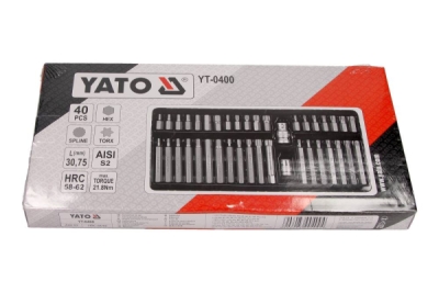 Sæt med bits – TORX, HEX, SPLINE – 40 dele YATO YT-0400