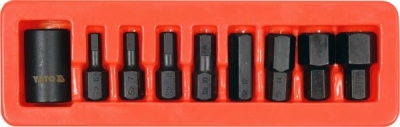 Slagsæt med indvendige unbrakonøgler (HEX), 1/2" YATO YT-10662