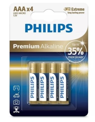 Batteri 4 stk AAA PHILIPS PHLR03M4B