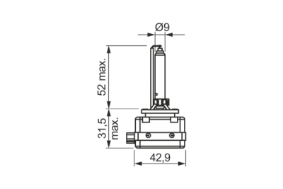 Glödlampa Xenon Bosch 85V, 35W, Lamptyp D1S, sockel Pk32d-2. 1 987 302 905