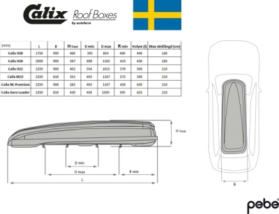Calix takbox M22 Blank svart