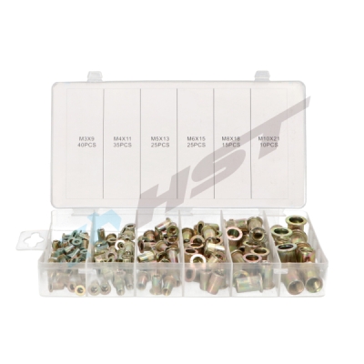 Blindmutterset stål M3-M10 set 150st HST HST0369
