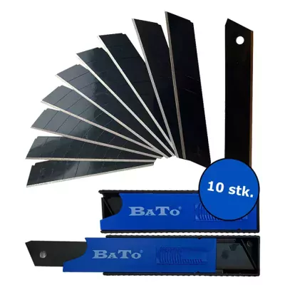 Bato knivblade brækaf 18mm. Black Ultra Skarp