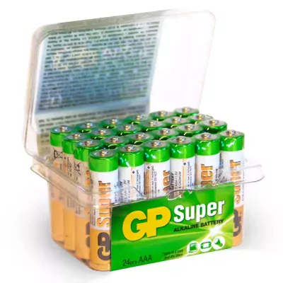 Gp super aaa batterier 24 stk power case