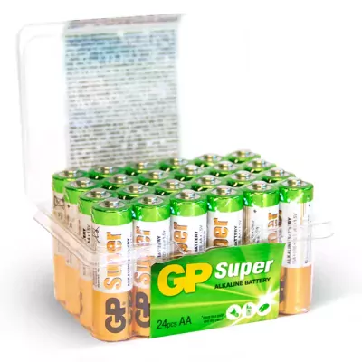 Gp super aa batterier 24 stk power case