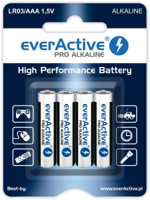 Baterija AAA LR03 MN2400 1.5V 4gab everActive ALEV03B4