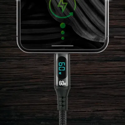USB-C vads ar indikatoru 2m PD2.0 3A 60W everActive TAEVC2PDL