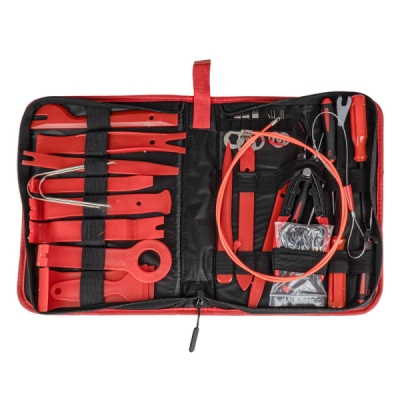 Instruments apšuvuma pogu izņemšanai 40 piederumi. KOMPLEKTS AMIO 04747