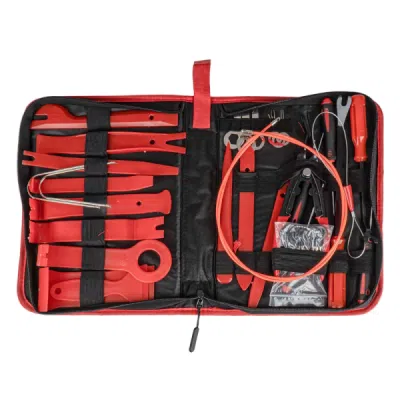 Instruments apšuvuma pogu izņemšanai 40 piederumi. KOMPLEKTS AMIO 04747