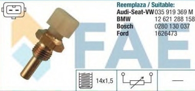 Temperatūras devējs 2kont. (balts) AUDI A100 / A6 C4 90-97 2.5TDI AUTOMEGA 309190369035M