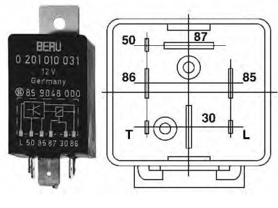 Relejs, Palaišanas iekārta BorgWarner (BERU) GR031