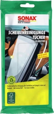 Salvetes stiklu kopšanai 10gab Glass Cleaning Wipes SONAX 04150000