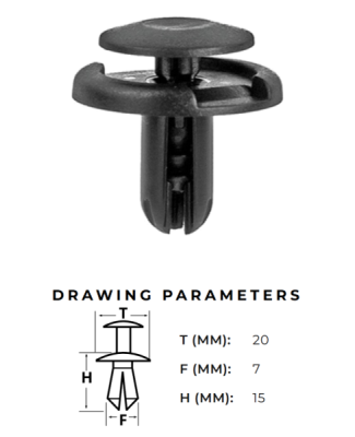 Stiprinājuma poga 7mm Lexus/ Toyota 90467-07164 AutoClips AC-339A