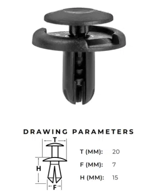 Stiprinājuma poga 7mm Lexus/ Toyota 90467-07164 AutoClips AC-339A