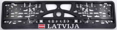 Numura rāmītis / paliktnis R3 (melns) LATVIJA UZRAKSTS / LV KAROGS REM 50391