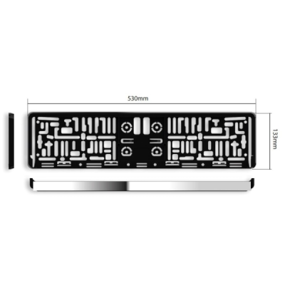 Numura rāmītis / paliktnis MELNS / HROMA KRĀSA 530x133mm ARGO RAMKAMONTECARLOCHROM
