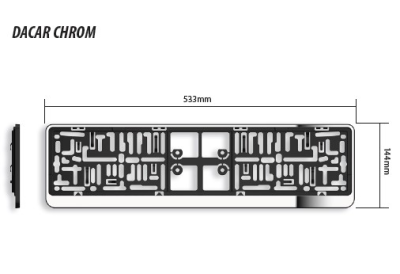 Numura rāmītis / paliktnis HROMA KRĀSA 533x144mm ARGO RAMKADACARCHROM