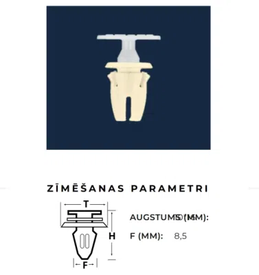 Stiprinājuma poga moldinga stiprinājumam MERCEDES BENZ AutoClips AC-38