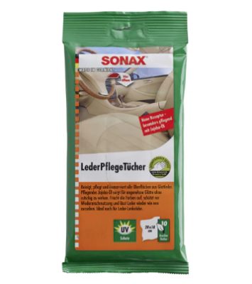 Ādas kopšanas mitrās salvetes 10gb LEDER SONAX 04156000