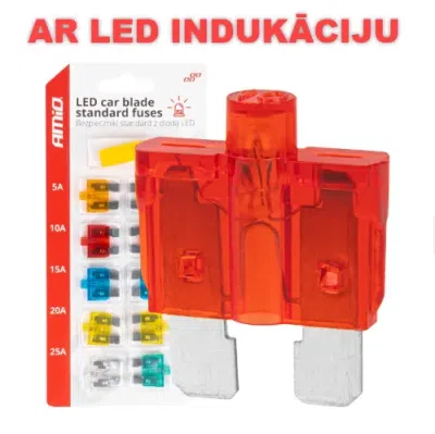 Drošinātājs STANDART ar LED indikāciju Komplekts 10gab STD AMIO 04341