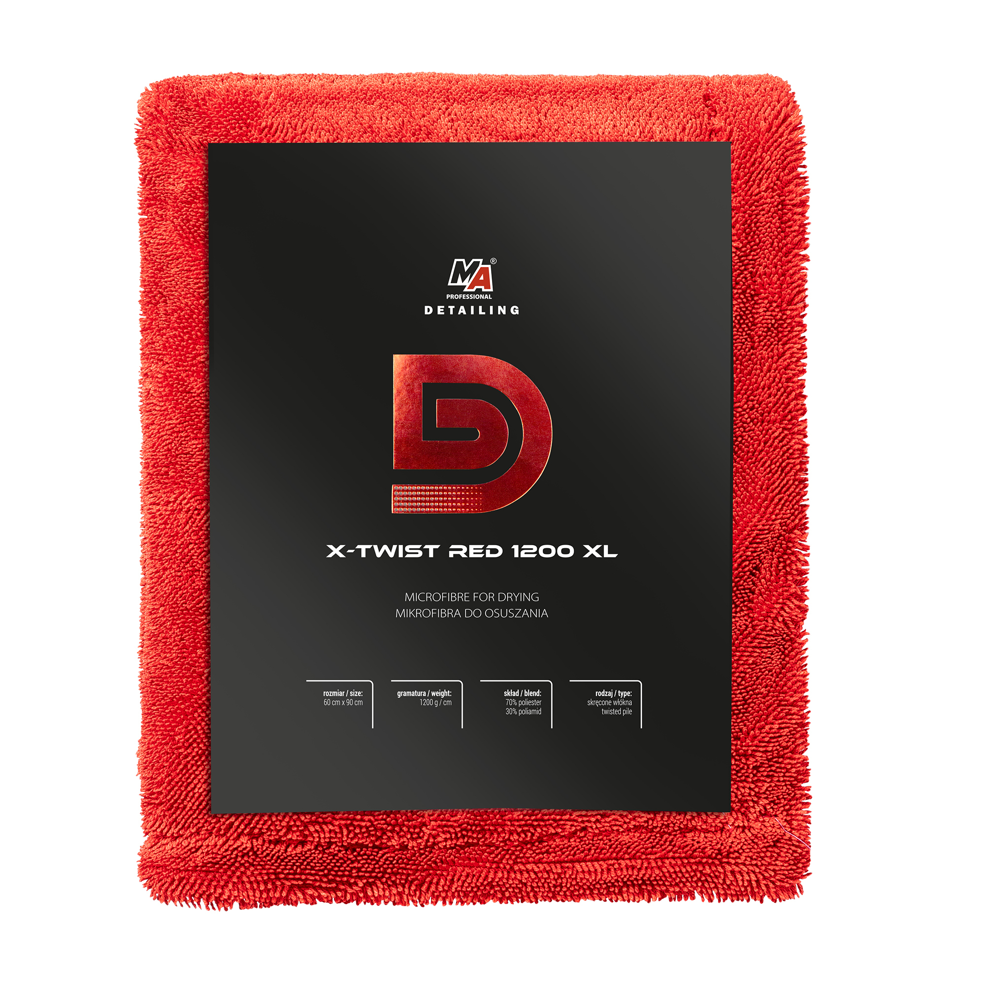 Mikrošķiedras dvielis DETAILING 60x90cm 1200 g/m²