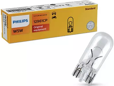 Spuldzīte (bez cokola) PHILIPS W5W 12V 5W W2.1x9.5D, 1 gab. PHILIPS 12961CP