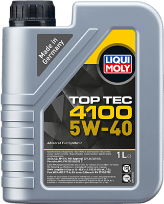 Motoreļļa TOP TEC 4100 5W40 1L (VW 502.00 / 505.01) LIQUI MOLY 9510