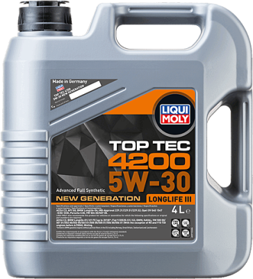 Motoreļļa TOP-TEC 4200 5W30 4L LONGLIFE III (504.00 / 507.00) LIQUI MOLY 3715