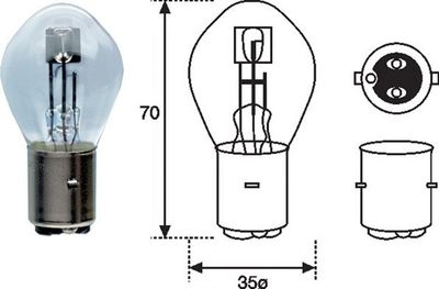 Spuldze S2 35/35W 12V BA20d MAGNETI MARELLI 002588200000