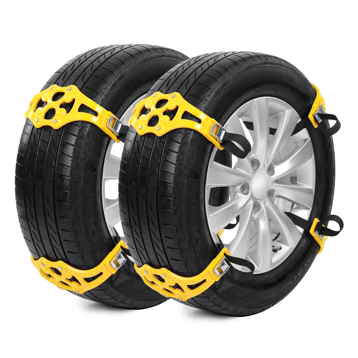 Universal anti-skid snow tire chains set