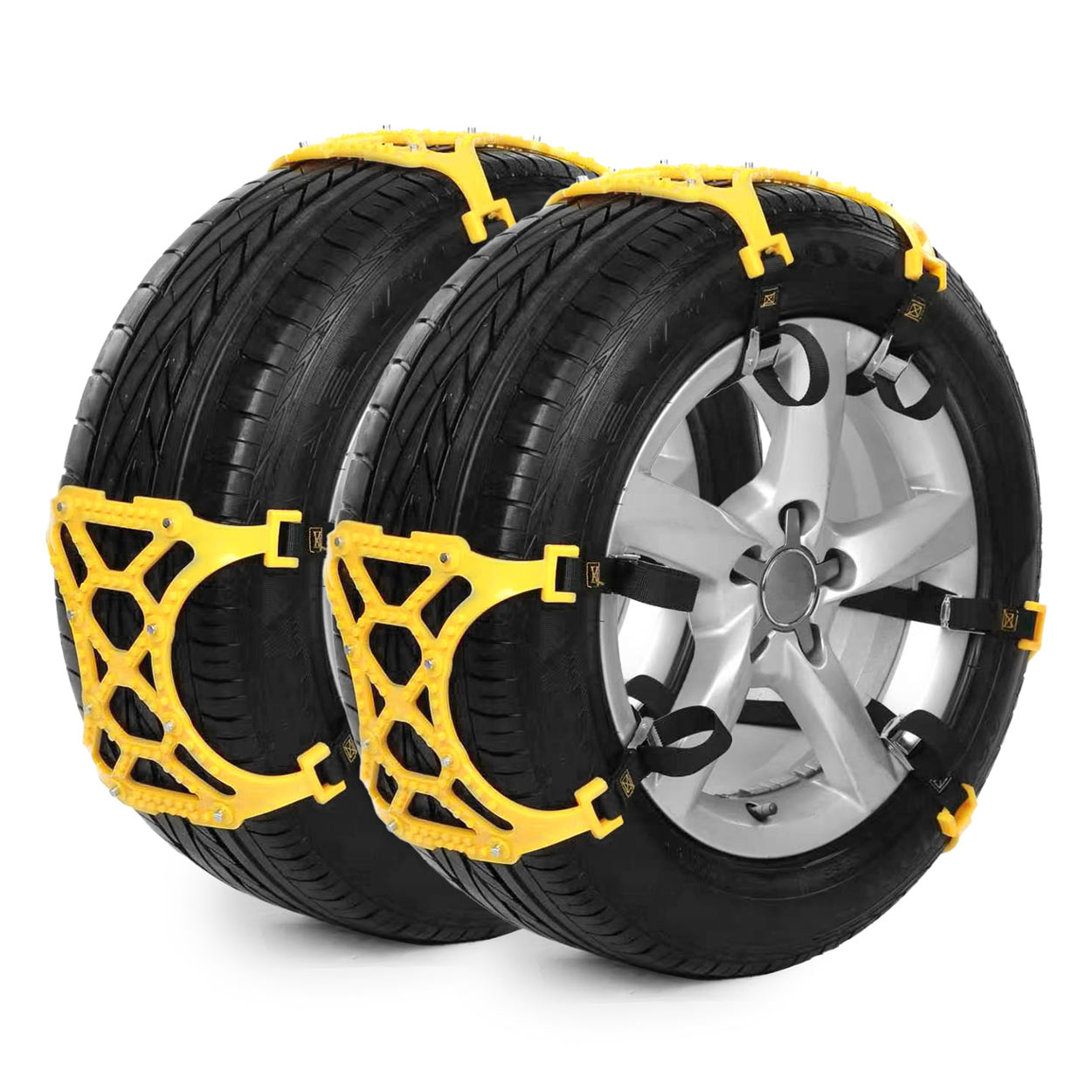Universal anti-skid snow tire chains set