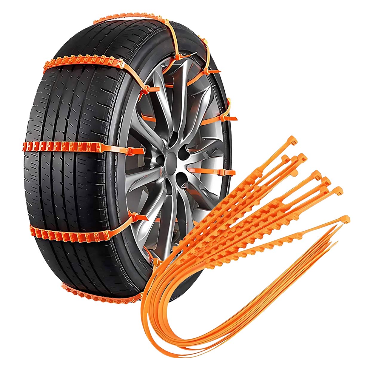 Universal anti-skid snow tire ties set