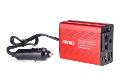 Strāvas pārveidotājs inverters 12V-230V 150W / 300W 2xUSB AMIO 02468