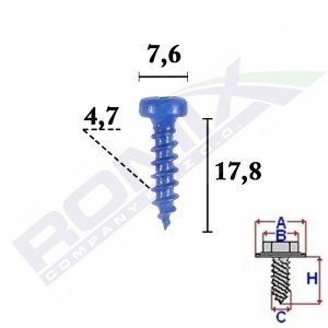 Numura zīmes skrūve ZILA 4.4mm L 17.3mm ROMIX C70565