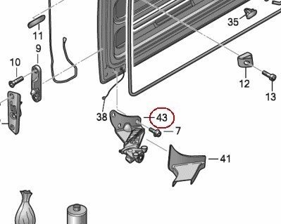 Virzošais rullītis, Bīdāmās durvis OE VAG 7H0 843 397 F